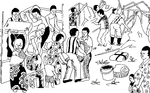 Ilustração 5: Deixando o campo de refugiados e voltando para casa