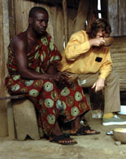 Author with Nana Kontinhene taking palms